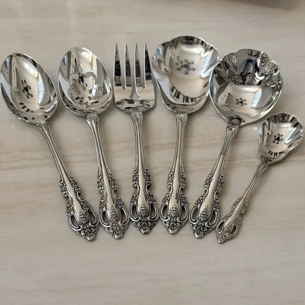 6pc Oneida Community Brahms Flatware Hostess Serving Set Stainless Betty Crocke